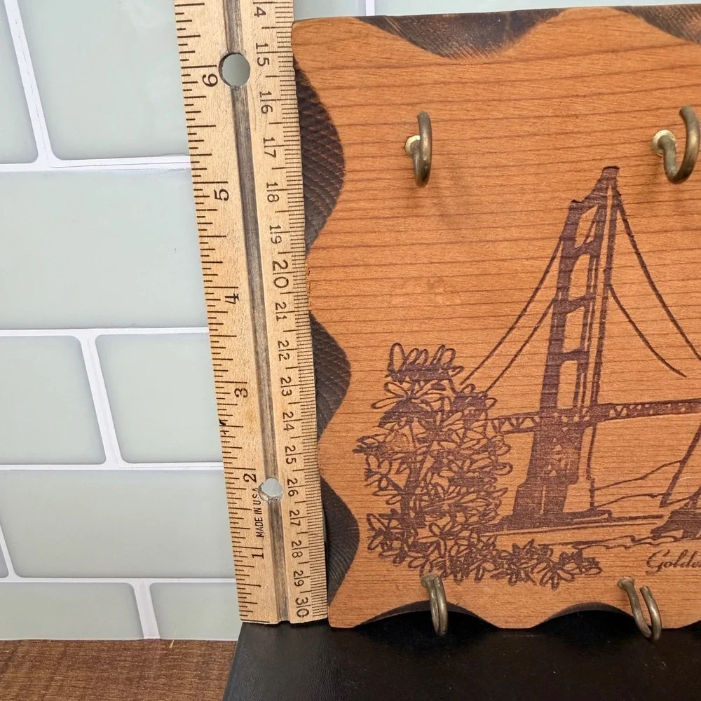 Vintage Redwood Golden Gate Bridge Key Holder Muir Woods